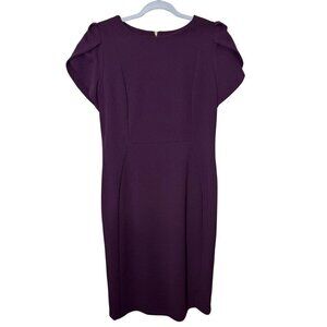 Calvin Klein Dress Short Tulip Sleeve Purple Dress, Size 12